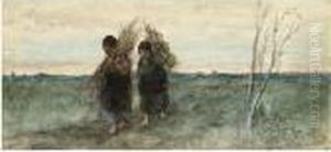 Woodgatherers On A Country Road by Jozef Israels