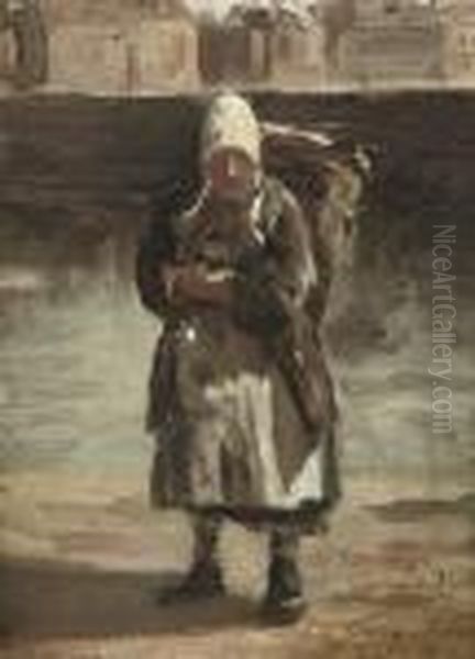 Fisherwoman With A Basket - view 1