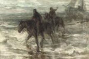 Le Transport De L'ancre: Landing The Bomschuit by Jozef Israels