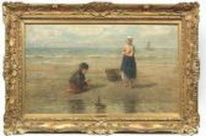 Two Children Of A Fisherman On The Beach Waiting For Their Father's Return by Jozef Israels