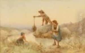 Children Playing On The Riverbank by Jozef Israels
