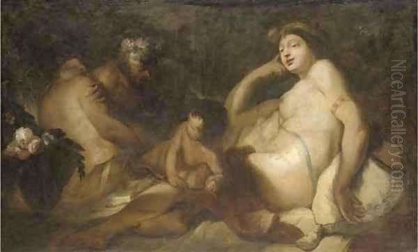 Venus and Bacchus with cupid and a satyr - view 1