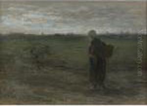Woman In The Field by Jozef Israels