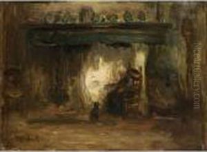 A Peasant Woman In An Interior by Jozef Israels