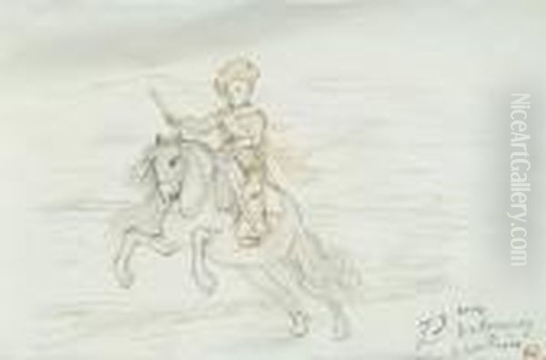 Study Of A Horse And Rider - view 1