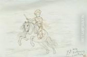 Study Of A Horse And Rider by Jozef Israels