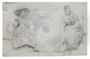 Two Seated Peasant Women by Jozef Israels