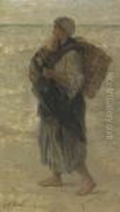 Woman And Child On The Beach by Jozef Israels