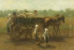 A Peasant Couple On A Horse Cart by Jozef Israels