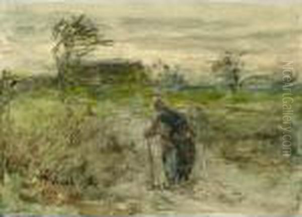 A Peasant Woman In A Landscape - view 1