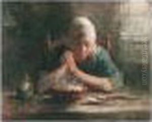 De Maaltijd Zegenen (saying Grace) by Jozef Israels