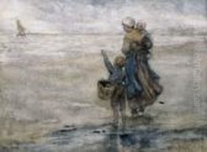 Waving Goodbye To Father by Jozef Israels