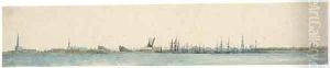 A view of Copenhagen, Rosenborg Palace seen beyond
