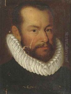 Portrait of a gentleman, bust-length, in a ruff by Giovanni Battista Moroni