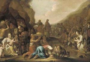 Moses striking the rock