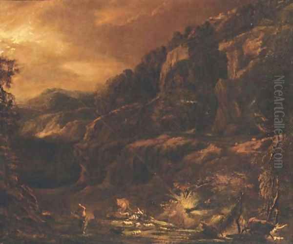 A rocky landscape in a storm - view 1