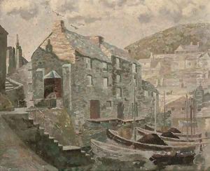 Inner Harbour, Polperro, Cornwall by Thomas Corson Morton