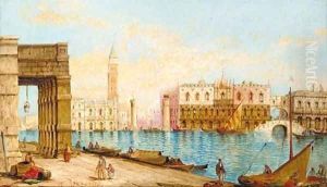 The Doge's Palace from the Dogana, Venice by William Meadows