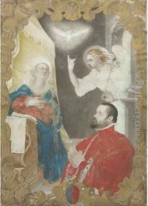 The Holy Spirit with an angel, the Madonna and a portrait of the Doge by Alessandro Merli
