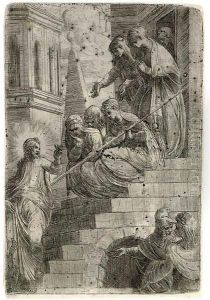 Christ and the Women on the Stairs by Andrea Meldolla