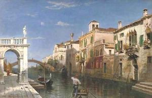 A Venetian canal by Friedrich Ernst Morgenstern