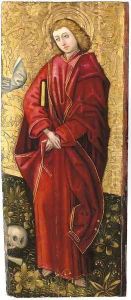 Saint John the Evangelist a fragment from a triptych of the Crucifixion by Peter Murer