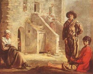 Peasants at their Cottage Door 1640s by Le Nain Brothers