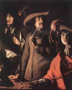 Smokers In An Interior (detail) by Le Nain Brothers