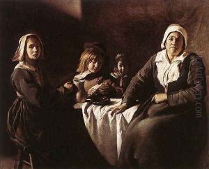 Four Figures at Table 1630s by Le Nain Brothers
