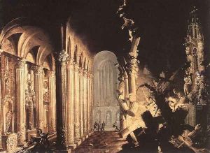 King Asa of Juda Destroying the Idols by Francois de Nome (Monsu, Desiderio)