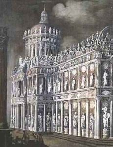 Architectural Fantasy depicting the healing of the paralysed 1622 by Francois de Nome (Monsu, Desiderio)
