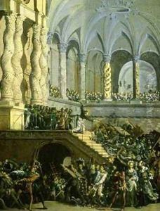 Christ Driving the Money Lenders from the Temple by Francois de Nome (Monsu, Desiderio)