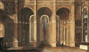 The interior of a classical church by Francois de Nome (Monsu, Desiderio)