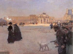 The Place De Carrousel And The Ruins Of The Tuileries Palace In 1882 by Giuseppe de Nittis