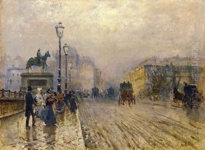 Rue de Paris with Carriages by Giuseppe de Nittis