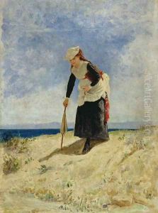 Woman on the Beach by Giuseppe de Nittis