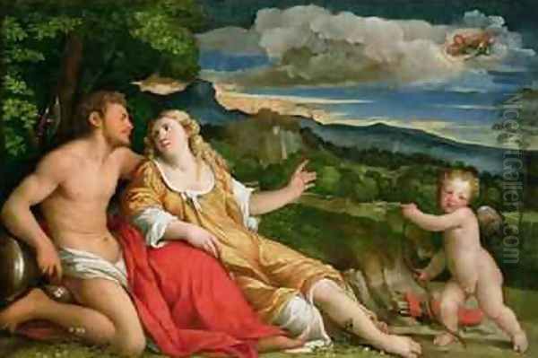 Mars, Venus and Cupid by Palma Vecchio (Jacopo Negretti)