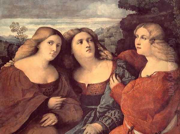 The Three Sisters (detail) 1520s by Palma Vecchio (Jacopo Negretti)