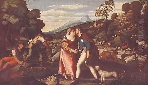 Jacob and Rachel by Palma Vecchio (Jacopo Negretti)