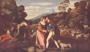 Jacob and Rachel by Palma Vecchio (Jacopo Negretti)