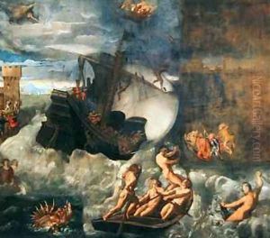 Sea Storm by Palma Vecchio (Jacopo Negretti)
