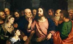 Christ and the Woman of Canaan by Palma Vecchio (Jacopo Negretti)
