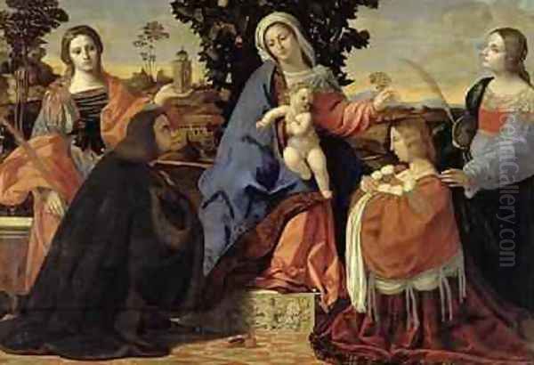 Sacred Conversation with Saints Barbara and Justina - view 1