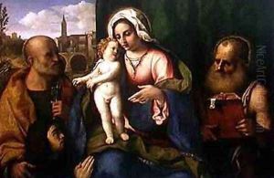 Virgin and Child with St. Peter, St. Jerome and a Donor by Palma Vecchio (Jacopo Negretti)