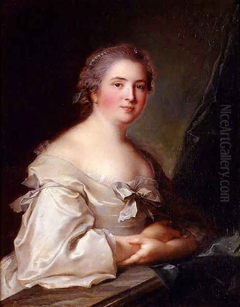 Portrait Of A Lady Leaning On A Balustrade - view 1
