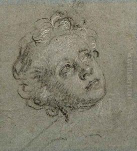 Head of a young Boy looking up to the right