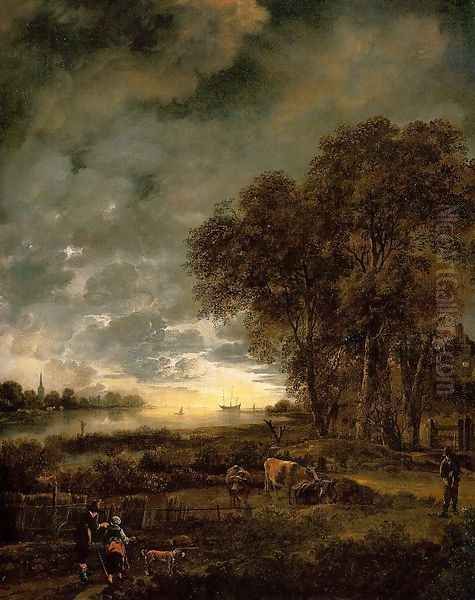 A Landscape with a River at Evening 1650 - view 1