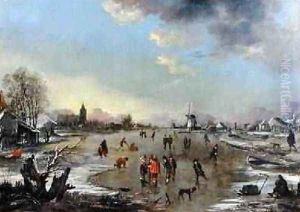 Winter Landscape at Sunset 1650-55