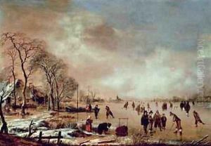 Frozen Canal Scene