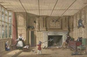 The Earl of Leicester in the trophy room at Kenilworth